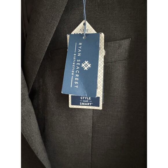 RYAN SEACREST DISTINCTION GRAY 40 LONG 100% WOOL SUIT TOP BLAZER SPORT COAT NWT - Picture 12 of 16